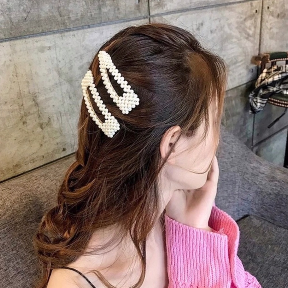 Womens Pearl Barettes Hair Clip Hair Gold Pin-92 - Picture 2 of 7